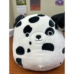Squishmallow Dustin Dalmatian Puppy Dog 12" Plush Black White Spotted Pet Kawaii